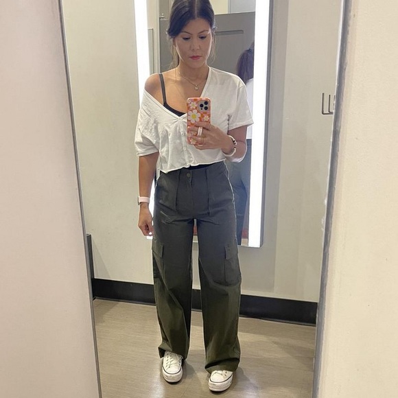 - ⭐️ ✨NWT wild fable cargo green pants for women 32 inch inseam wide leg ✨XXL - Picture 6 of 7